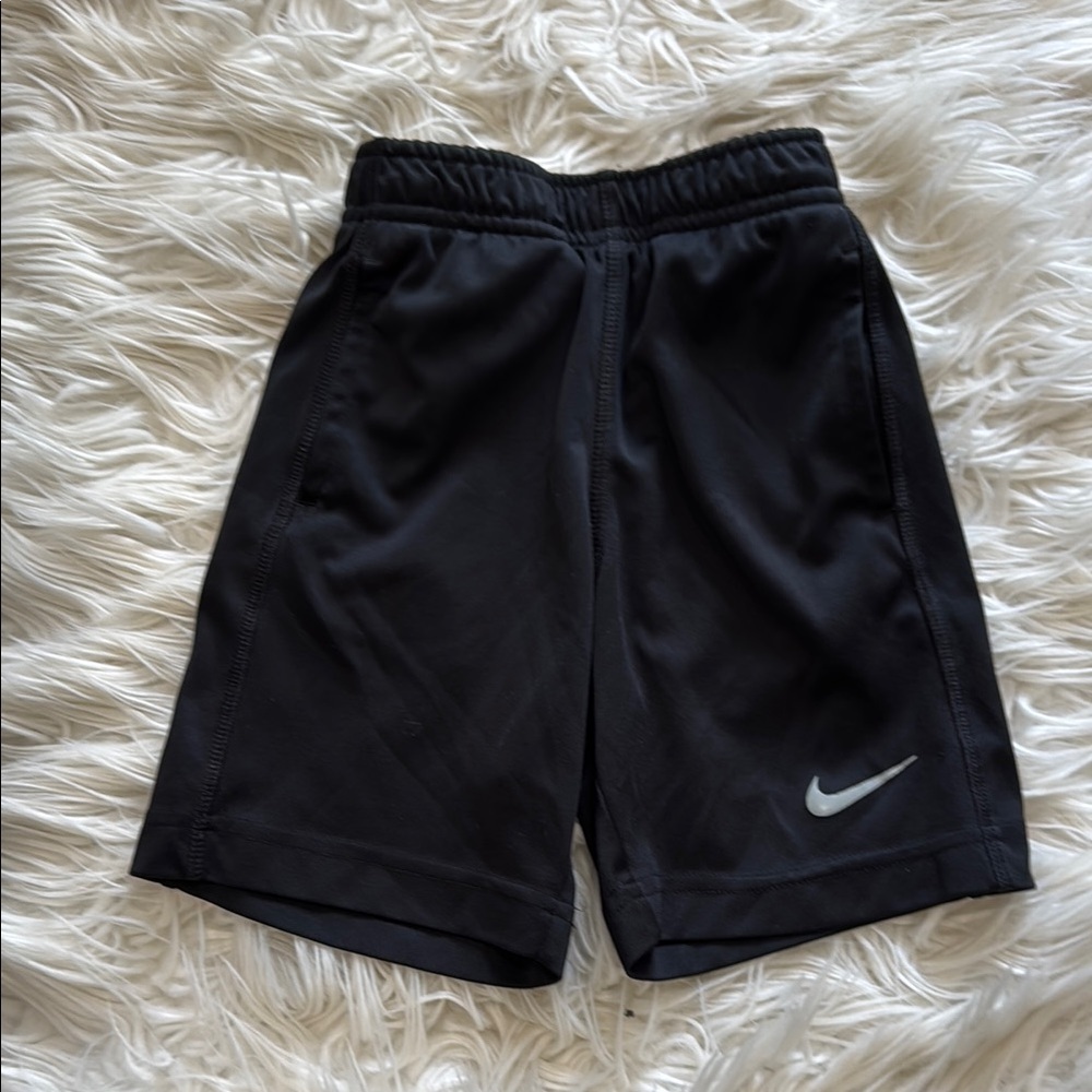 Boys' Nike Black Shorts with Silver Logo